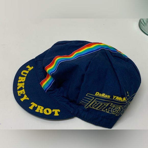 1983 Vintage Rare Dallas YMCA Thanksgiving Turkey Trot Rainbow Running Cap Hat - Picture 14 of 16